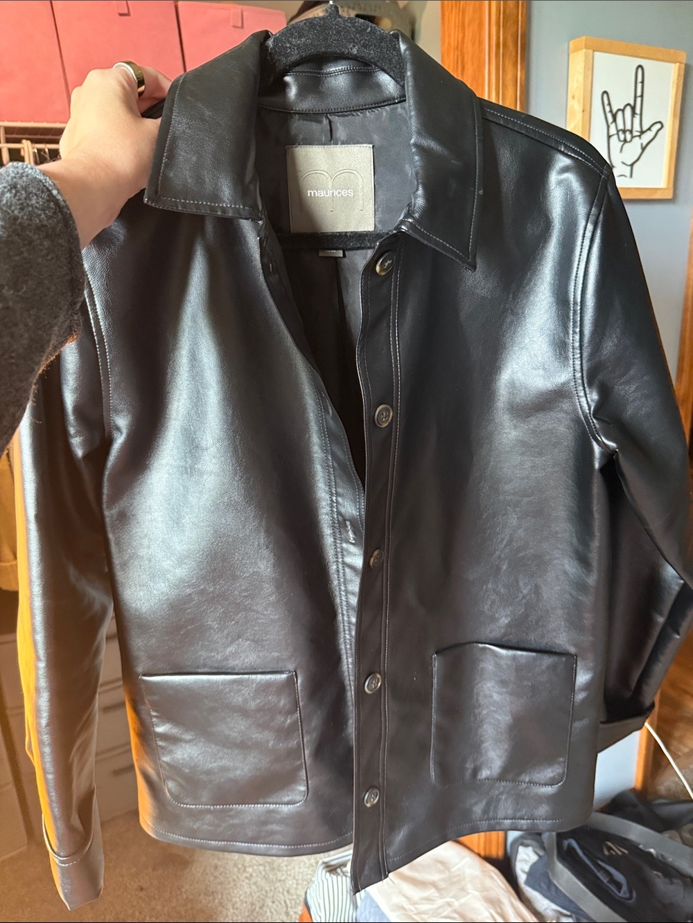 Maurices Black Faux Leather Jacket